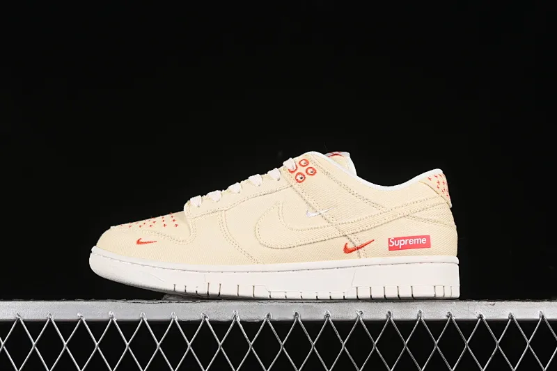 All categories Nk SB Dunk Series Nk SB Dunk Low High-end customized low-top sneakers Nk SB Dunk Low SUP joint-woven yellow hook Anniversary high-end customized low-top casual sneakers KK1888-001